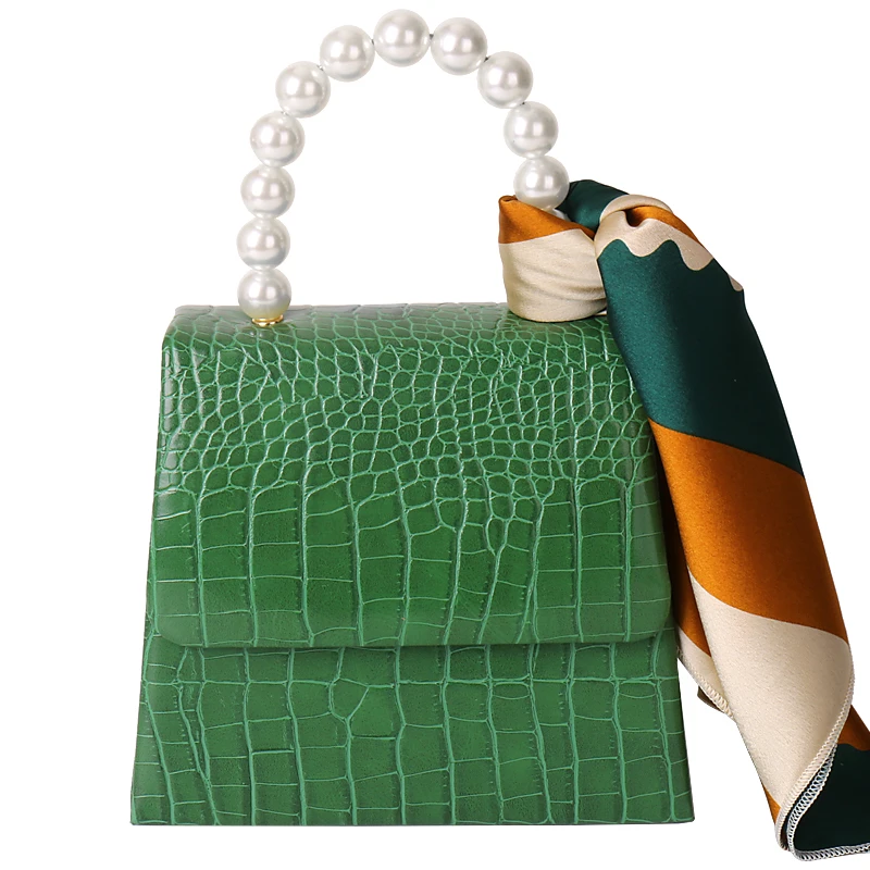 

Caker Brand 2019 Women PU Leather Alligator Beaded Handbag