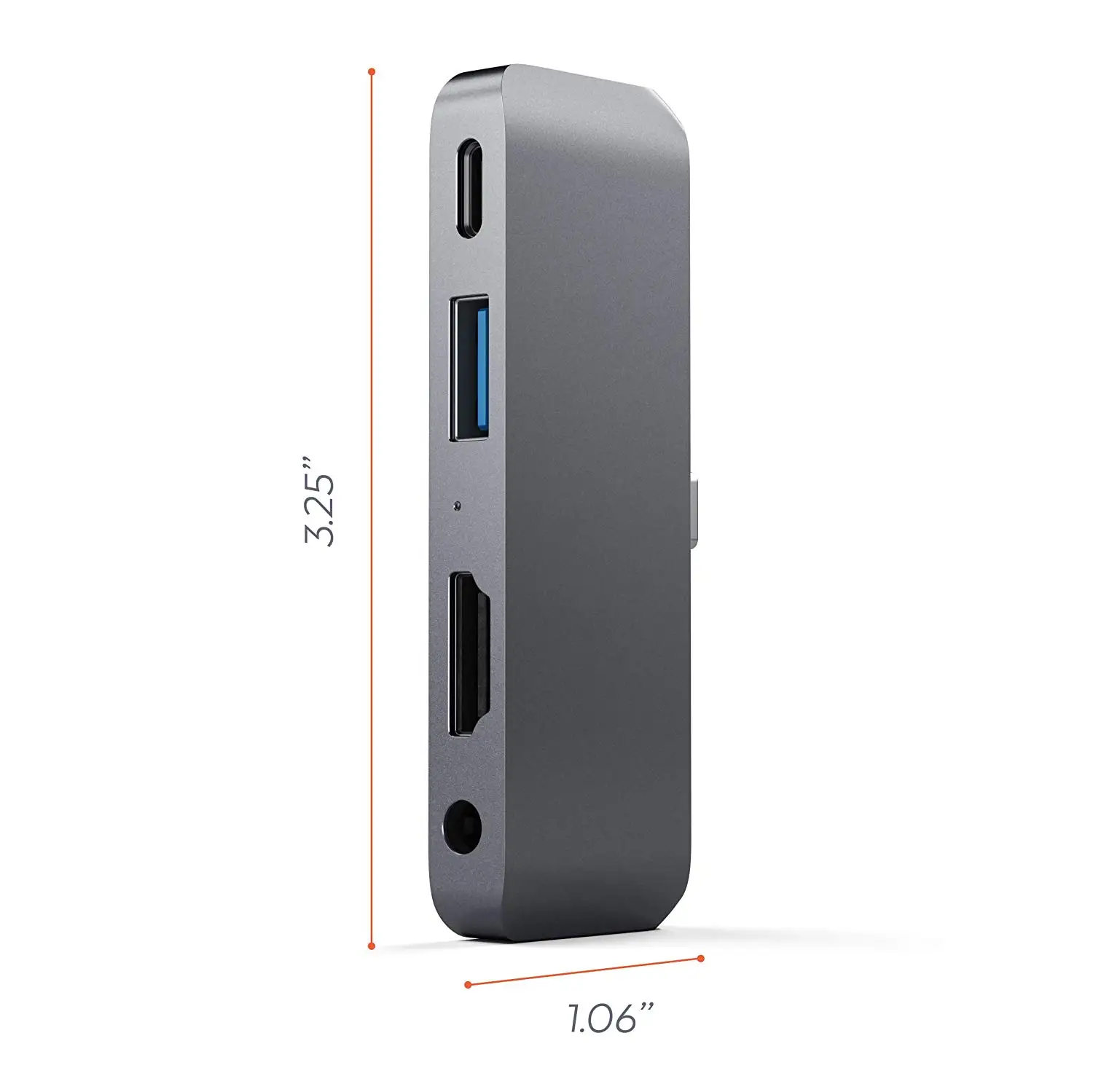 Серый XT-XINTE концентратор мульти порт 4 в 1 портативный USB-C адаптер к 3,5 аудио разъем порт, usb type-A порт, 18 Вт USB-C порт зарядки - Цвет: Серый