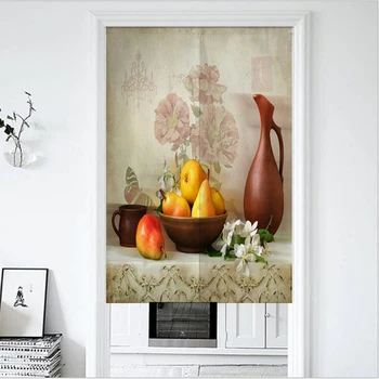 

Digitally printed cotton and linen curtains Water bottle, fruit fabric partition curtains Kitchen and toilet Japanese curtains