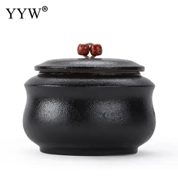 

680ml Black Cremation Urns For Pet Human Ashes Ceramic Urn Funeral Casket Pet Memoria Urne Keepsake Urns For Ashes Storage Can