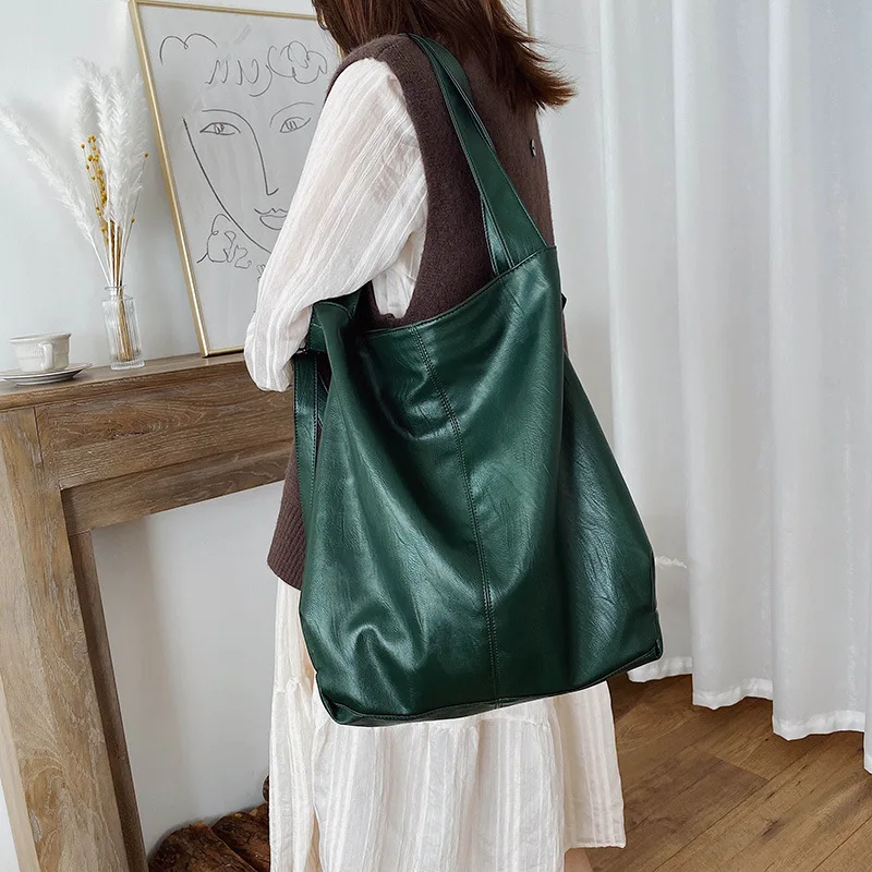 HISUELY Hot Sale Soft Women Leather Shoulder Bags Luxury Handbags Large Capacity Top Handle Women's Tote Bag Crossbody Q3 | Багаж и