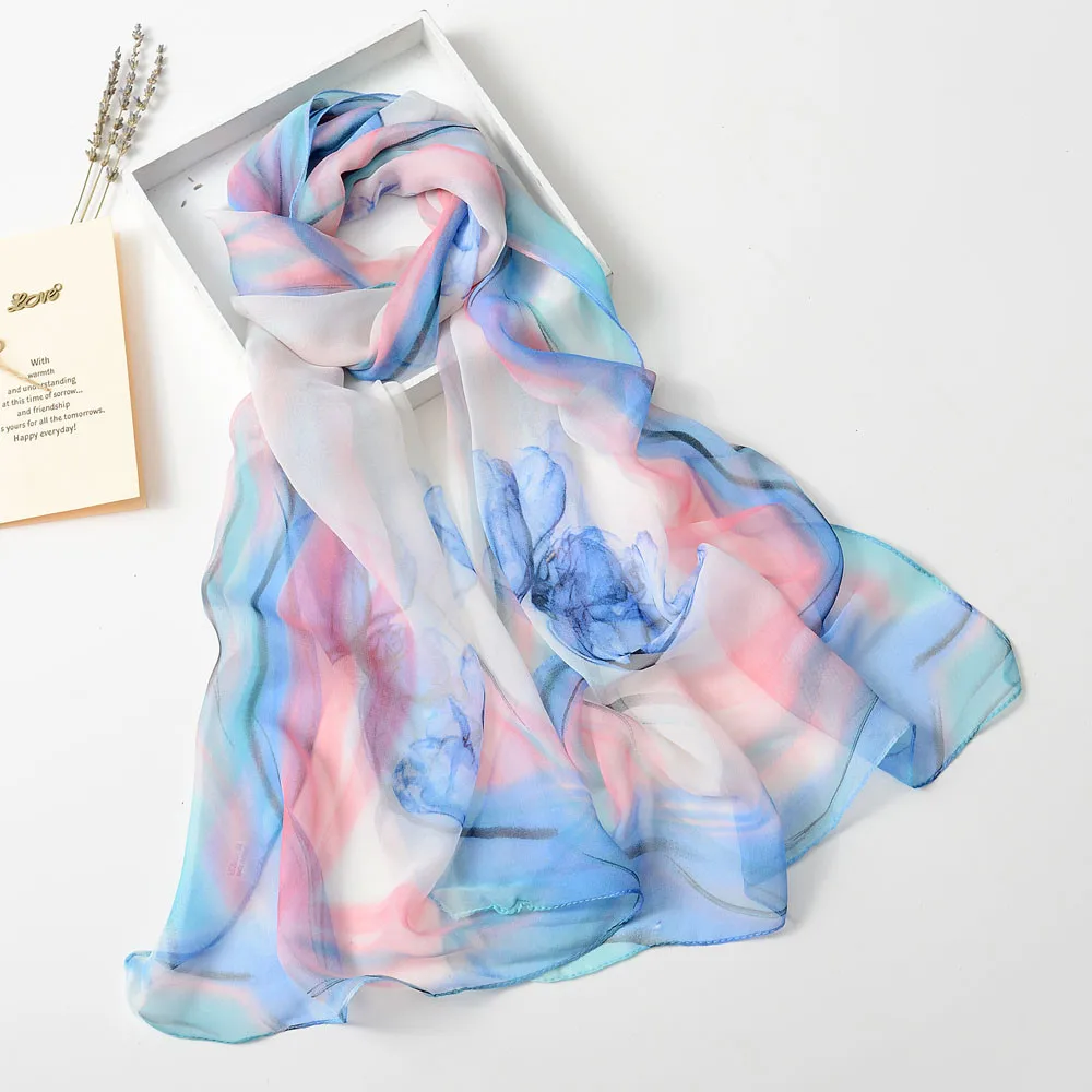 

2020 new autumn Winter Fashion Women Long Soft Wrap scarf Ladies Shawl Chiffon Scarf Scarves Elegant design for ladies #11