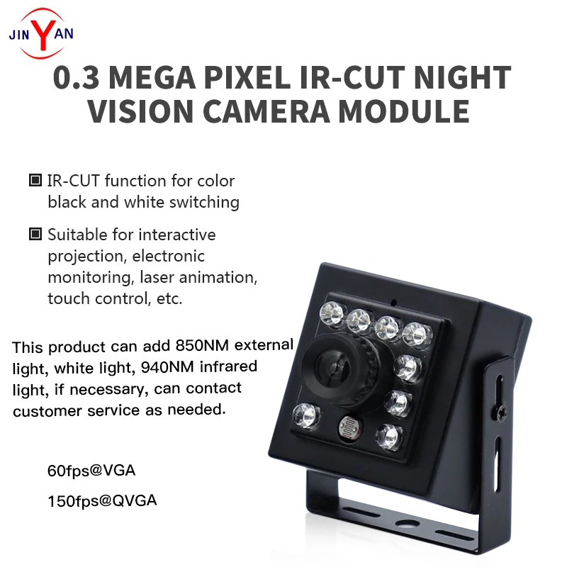 

0.3MP camera USB2.0 with IR-CUT function switch color to black and white photosensitive control block 60 degree camera