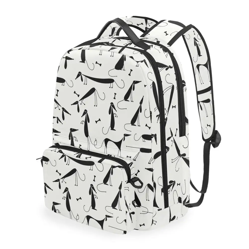 ALAZA школьная сумка Для женщин 2-в-1 мульти-функциональный рюкзак для девочек с принтом в виде собаки для Съемная рюкзаки для учащихся; белые