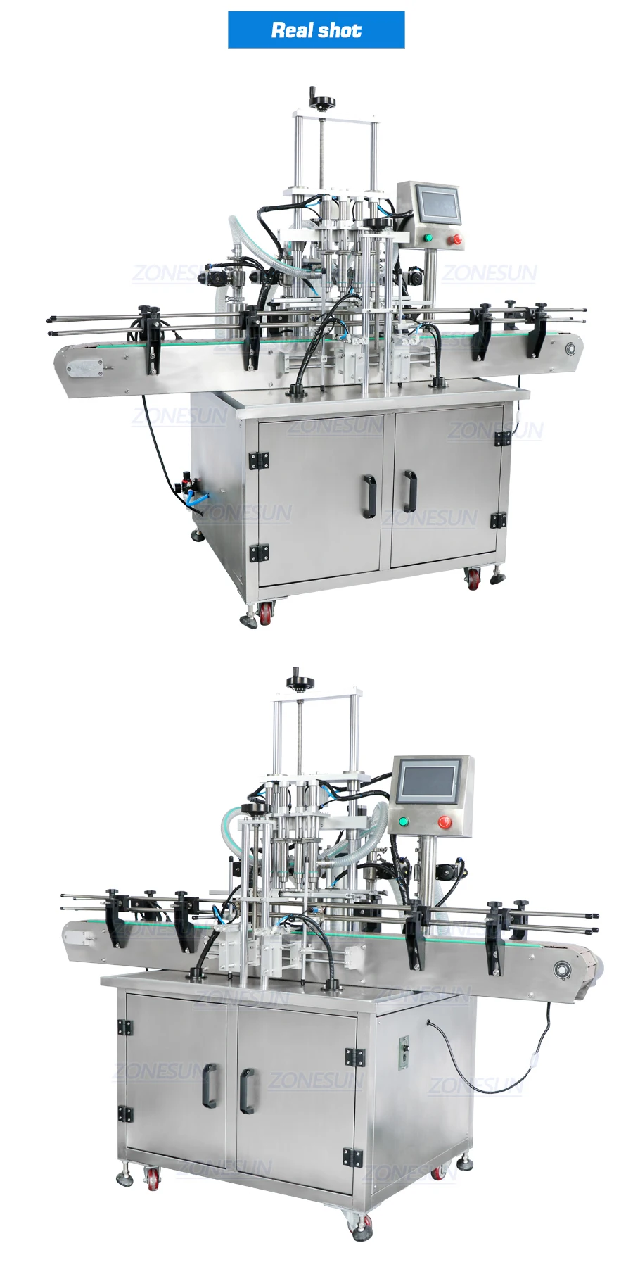 ZONESUN ZS-YT4TZ Automatic 4 Nozzles Piston Liquid Filling Machine