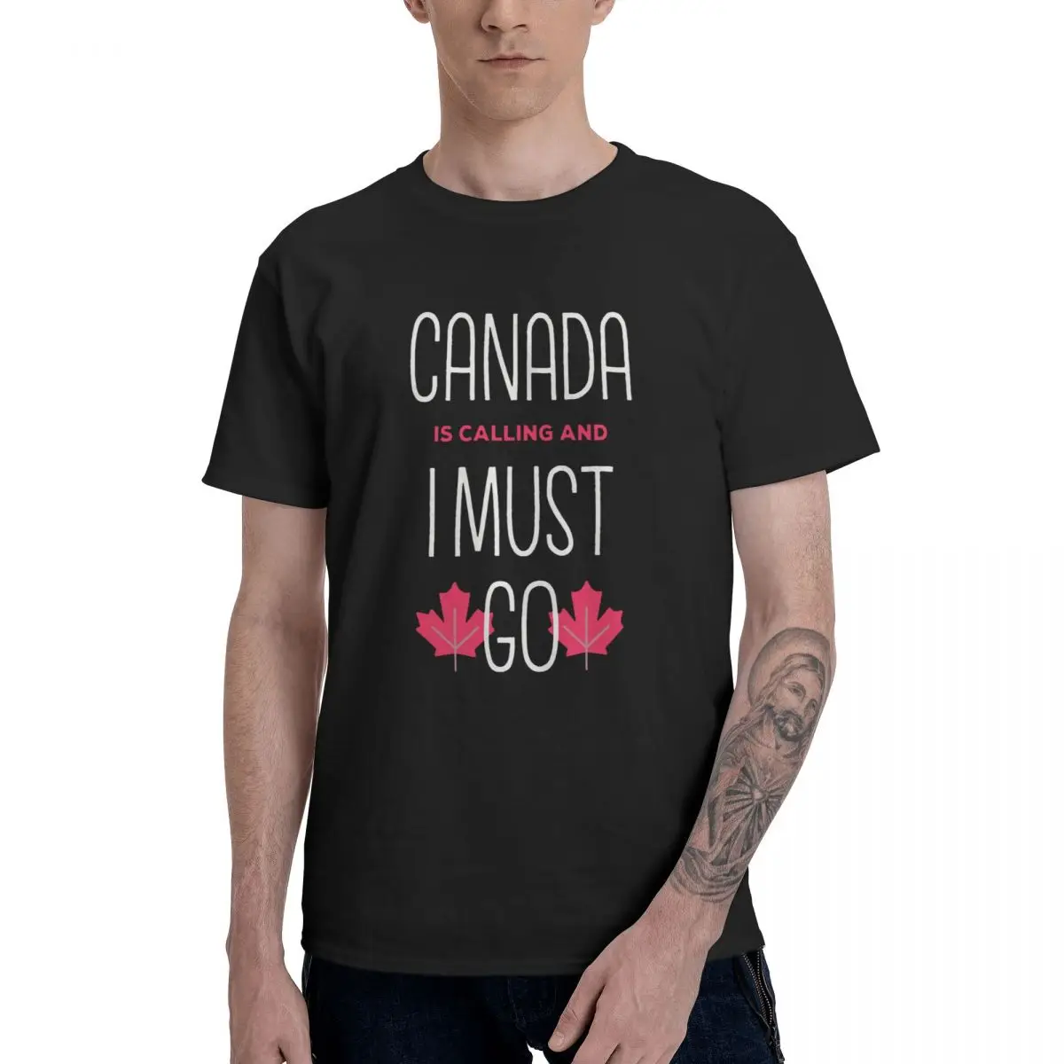 Мужская футболка с надписью Canada Is call And I Must Go принтом женская из 100% хлопка для