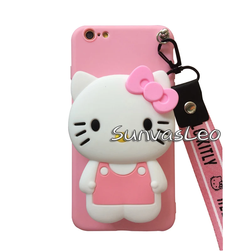 Pink KT Для Redmi 5 5 Plus 6 Note 5 6 7/Pro K20 K20Pro 7A 3D мультфильм животных Мягкий силиконовый чехол кошелек телефон крышка W/Strape Shell - Цвет: Pink KT