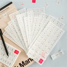 Étiquettes autocollantes 365 jours, étiquette autocollante Kawaii, papeterie pour planificateur quotidien, décorations de Scrapbooking, cadeau de noël, DIY bricolage, 12 feuilles