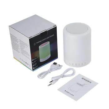 

Portable Mood Lamp Speaker Intelligent Touch Speaker with Lights Hands Free 6 Colorful Changing Lights
