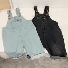 Корейские детские комбинезоны для девочек, детские комбинезоны, Повседневная джинсовая одежда