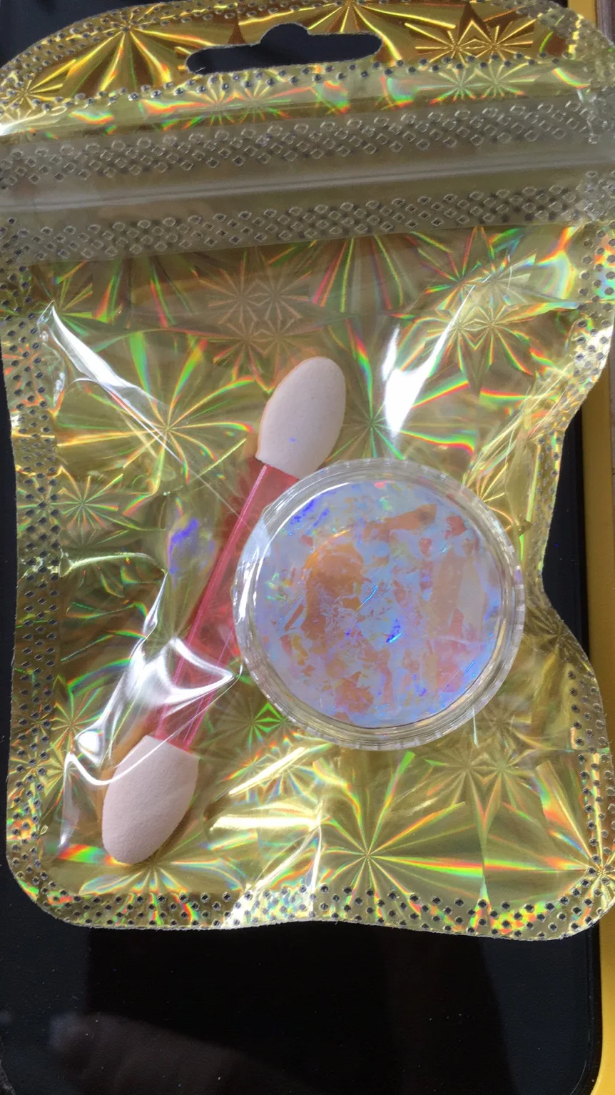 1pc Ultra-Thin Iridescent Color shift Holographic Opal Fire Nail Art Acrylic Glitter Pigment Powder Fire Opal Flakes nail powder nail glitter nail pigment nail decoration nail decorations nail flakes color shift pigment powder