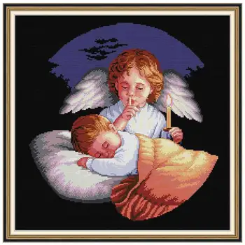 

Angels Guarding painting decor counted printed on the canvas 11CT 14CT kits Chinese Cross Stitch embroidery needlework Sets