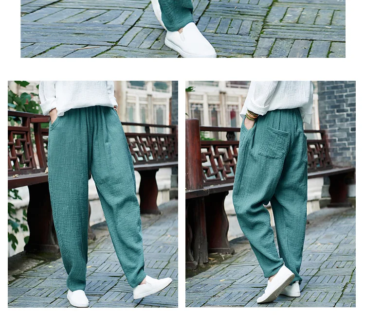 Pantalon femme ete, осенние и летние штаны, свободные штаны-шаровары, хлопковые льняные pantalones mujer verano AE60