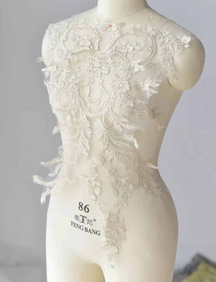 Новые золотые блестки кружева аксессуары свадебное платье грудь ручной работы Diy