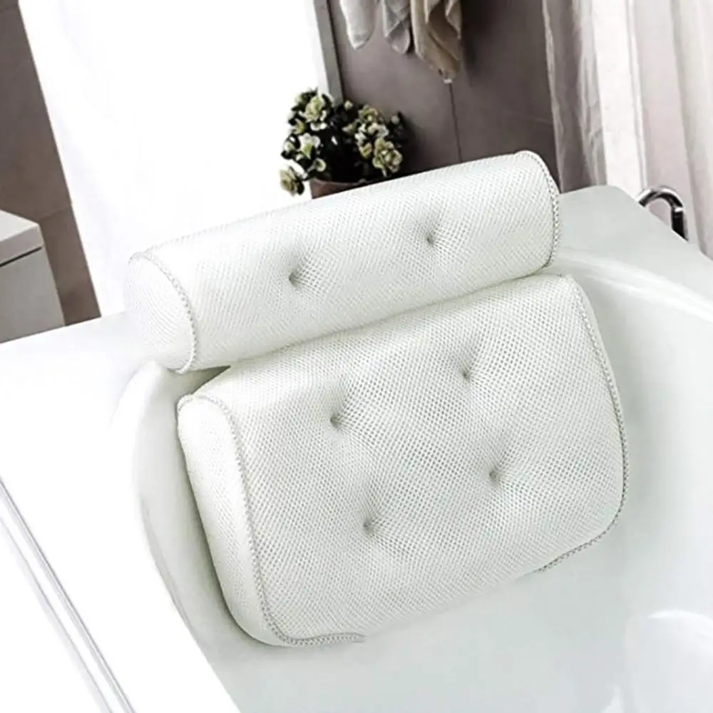 Breathable 3D Mesh Spa Bath Pillow with Suction Cups Neck and Back Support for Home Hot Tub Bathroom Accersories |