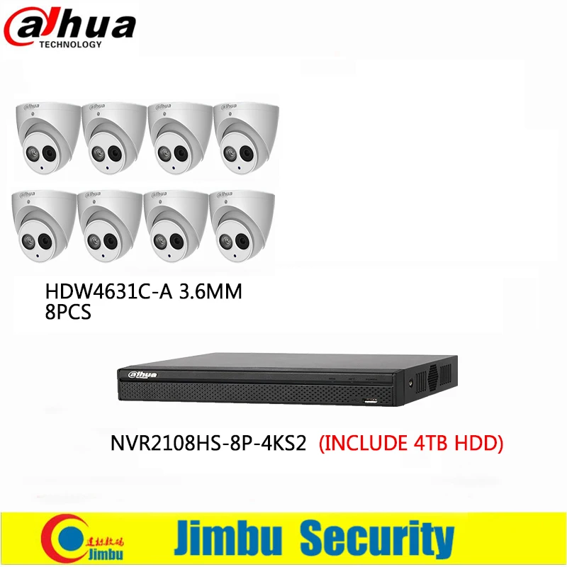 Dahua NVR KIT NVR H.265 NVR2108HS 8P 4KS2 Network Video Recorder 4TB