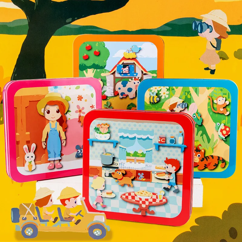 Детские Монтессори игры Ранние развивающие игрушки головоломка карта