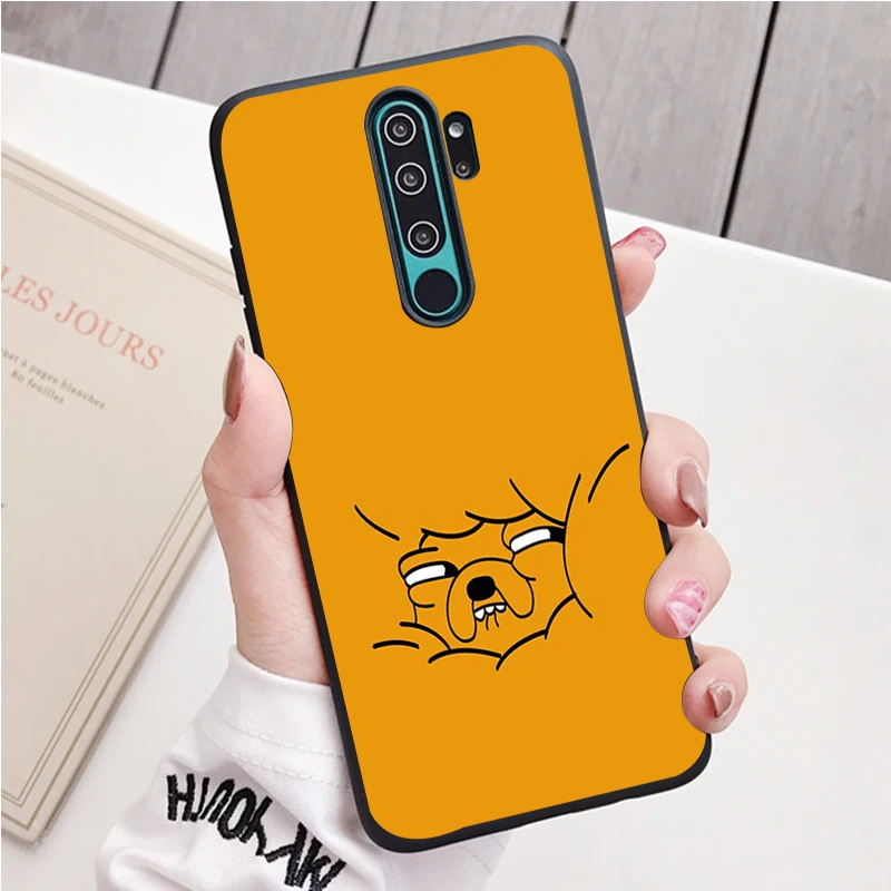 xiaomi leather case handle adventure time black Silicone Phone Case For Redmi note 9 8 7 Pro S 8T 7A Cover xiaomi leather case charging