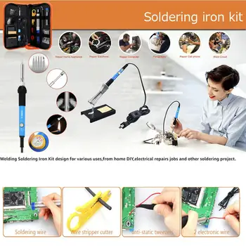 

60W 50HZ Soldering Tool Electric Soldering Iron Adjustable Electrical Tools Handheld High Temperature Portable Durable