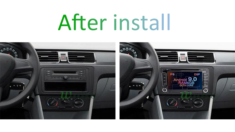 Best Android 9.0 DSP IPS 64G 2 DIN DVD For VW PASSAT B6 CC B7 POLO GOLF 5 6 Tiguan Fabia Rapid Seat Altea Toledo Leon GPS Radio 4