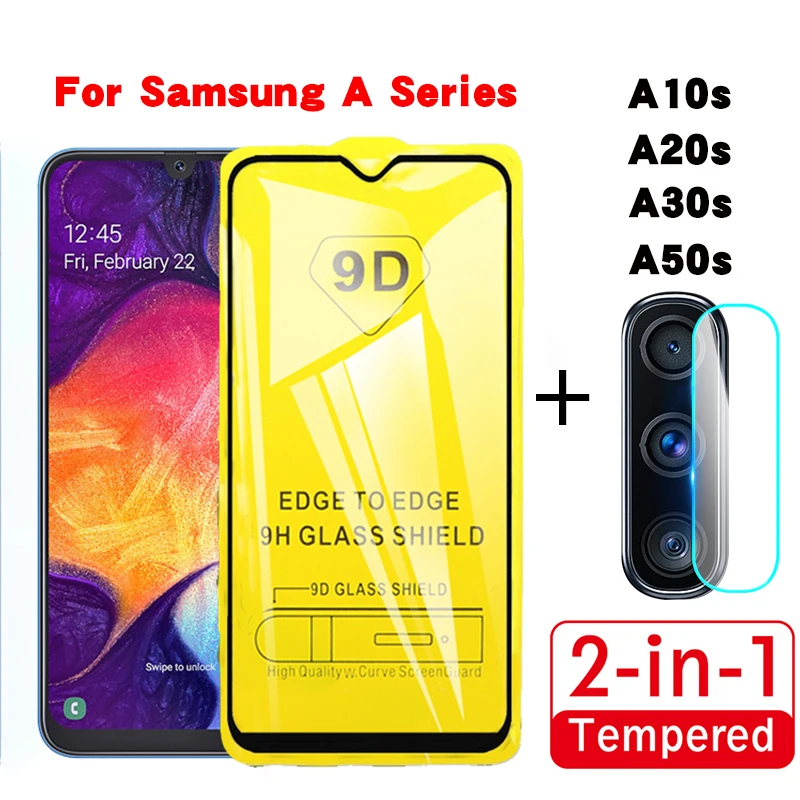 2-в-1 9D из закаленного высокопрочного стекла Стекло на samsung Galaxy A10s A20s A30s A50s Экран протектор для samsung a10s a20s a30s a50s
