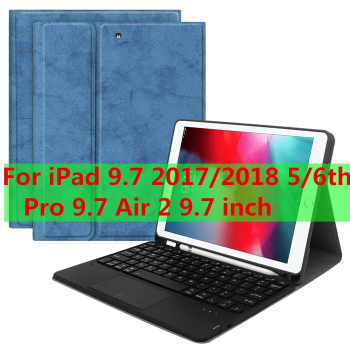 Тачпад клавиатура чехол для iPad mini 5 7,9 6th 9,7 Pro 11 Air 3 10,5 Чехол коврик для мыши и клавиатуры для iPad 7th 10,2 клавиатура - Цвет: T-9708-1-Blue