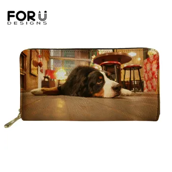 

FORUDESIGNS Mountain Dog Design Women Luxury Money Coin Bag Ladies PU Leather Credit Card Holder Female Famous Brand Clutch Bags