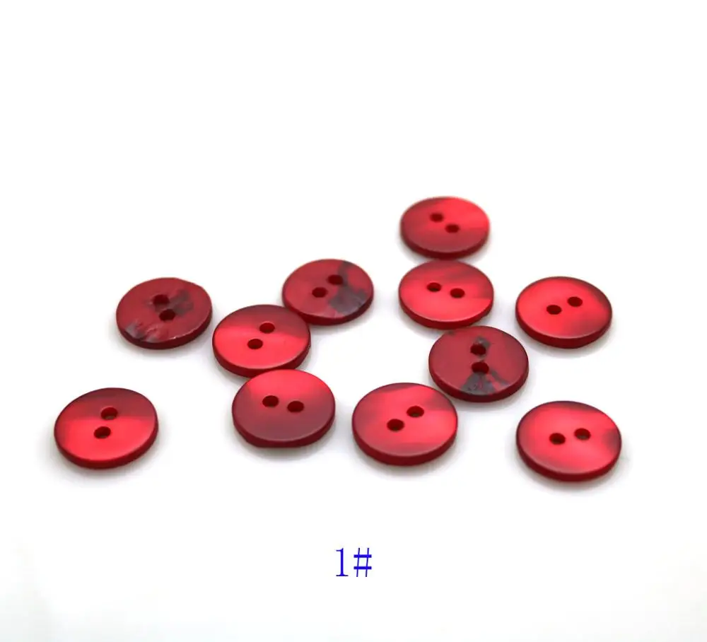 50pcs/lot 14mm fashion natural dyed top shell button real shell button 2 holes button - Цвет: 1