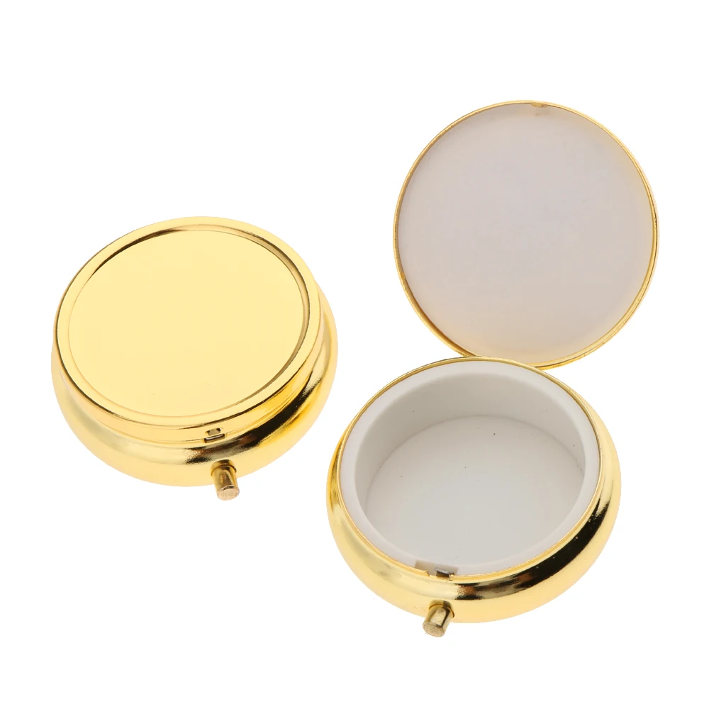 Pocket Size Round Travel Mini Capsule Vitamin Pill Organizer Medicine Tablet Box Case Holder Container