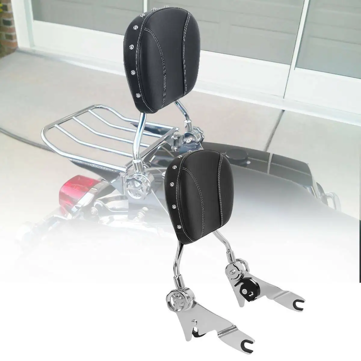 Мотоцикл съемная спинка Сисси Бар Pad для Harley Touring Road King Street Glide Ультра классический FLTRU FLTR FLHTC 2009