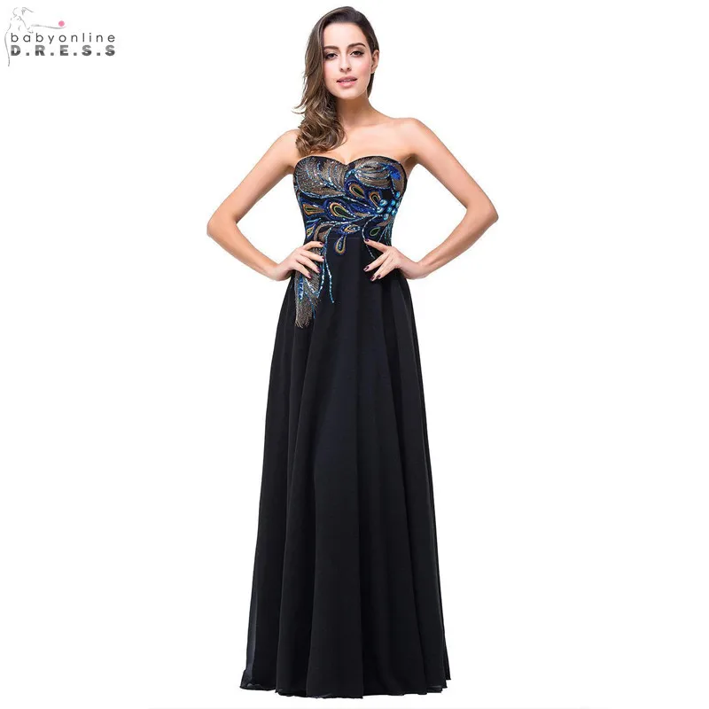 

Sexy Backless Evening Dress Long With Sequins Elegant Black Sweartheart Evening Gowns With Crystal Robe de Soiree Longue