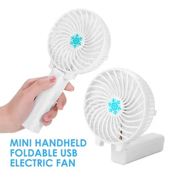 

2pcs/set Mini Foldable Fan USB Rechargeable Battery Operated Handheld and Desktop Version 2 in 1 Personal Portable Electric Fan
