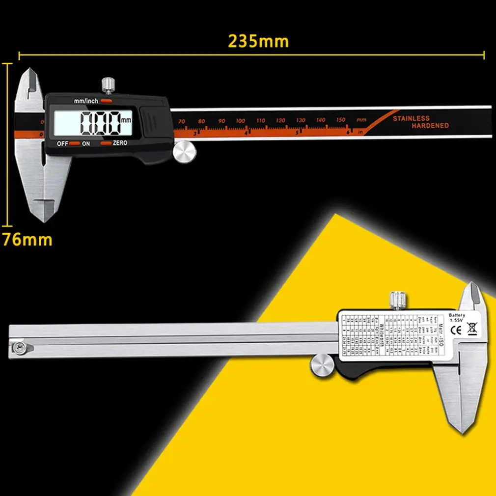 150 мм/6 дюймов электронный прецизионный цифровой циркуль Линейка-микрометр измерительный прибор из нержавеющей стали