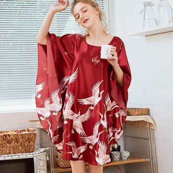 

MIARHB Satin Silk Pajamas for Women Sleep Tops Nightwear Female Sleepwear Bathrobes Home Wear Nightdress Summer pizama damska