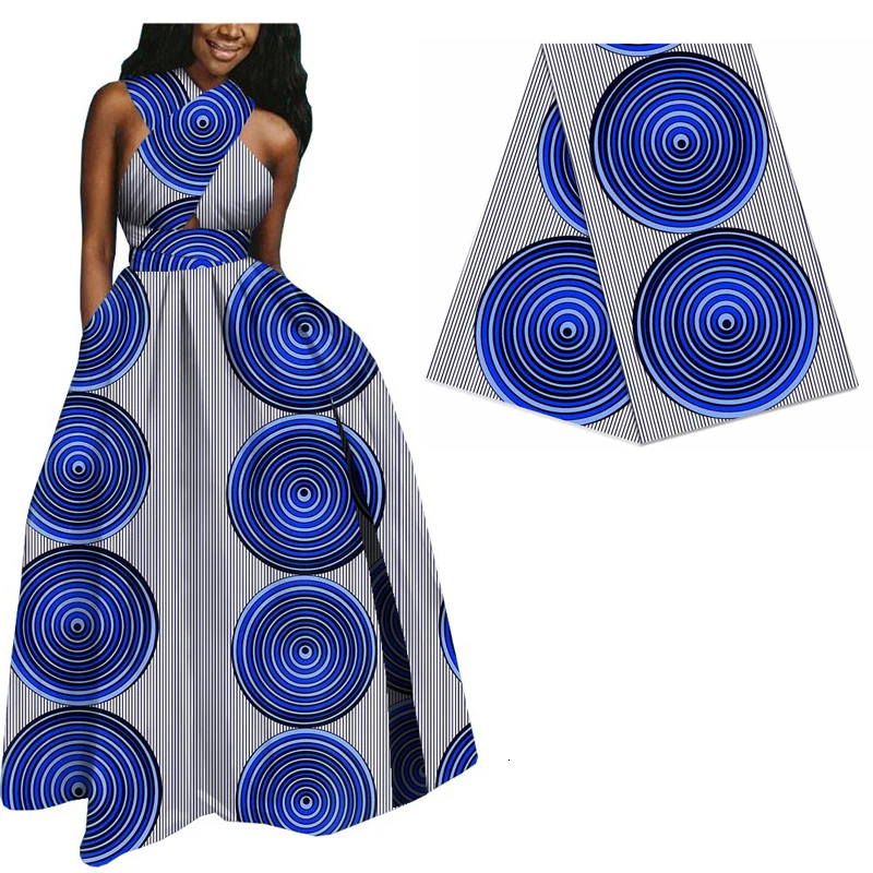 Круг в африканском стиле набивные ткани настоящий воск ткань для вечерние платье дизайн 6 ярдов для шитья в нигерийском стиле Анкара в форме голландских башмаков из вощенной ткани