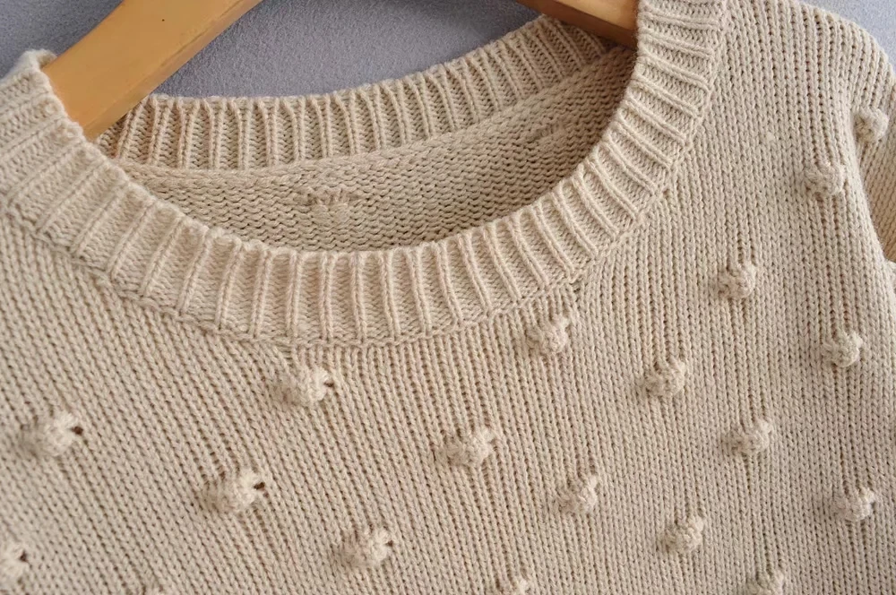 Винтажный женский шерстяной свитер с помпоном Модный женский вязаный пуловер свитера женский трикотаж оверсайз топы для девочек femme chic