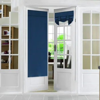 

2pcs Magic Sticker Blackout Drapes Privacy Protection Blinds Panel Bedroom Door Curtain Kitchen French Decorative Living Room