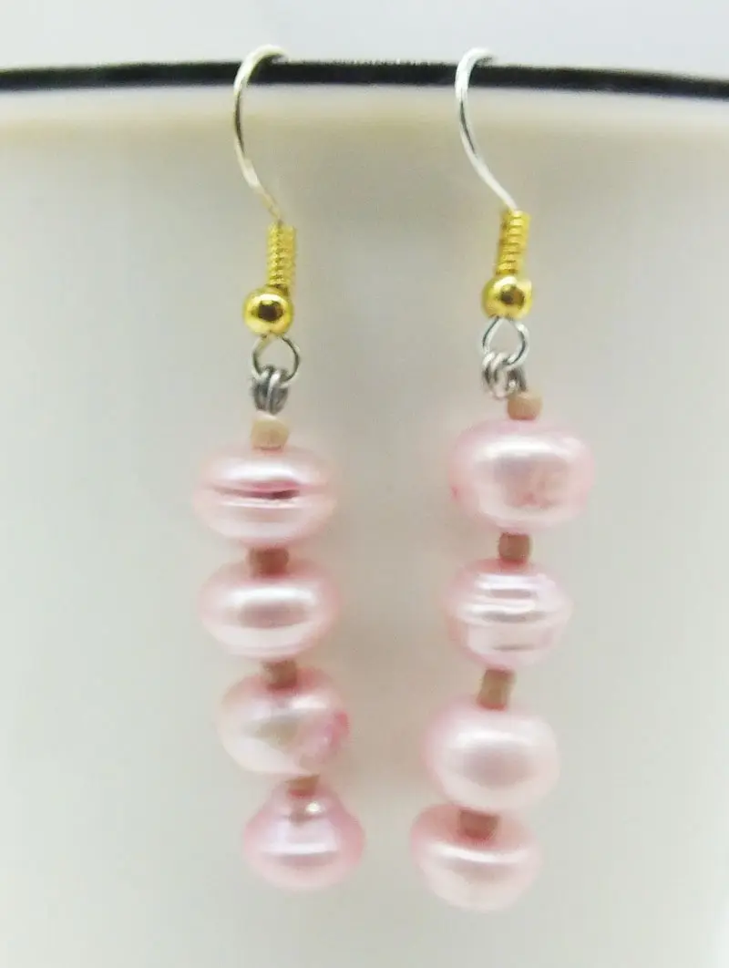 Genuine Pearl Earrings, Pink Natural Freshwater Pearl, Bridal Pearl Jewelry, Anniversary Gift,