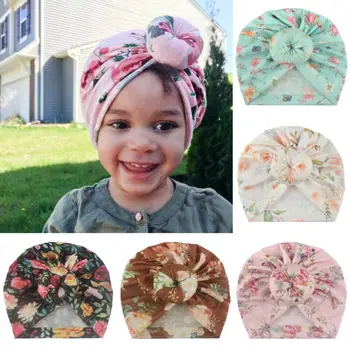 

Goocheer Fashion High Quality 2020 Cute Newborn Toddler Kids Baby Boy Girl Indian Turban Knot Cotton Beanie Hat Cap
