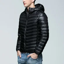 Мужские повседневные складные топы, пальто с капюшоном, верхняя одежда на утином пуху, легкие куртки
