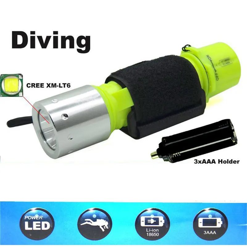 

New Glare Diving Flashlight Waterproof Scuba Diver Diving Light LED 2000LM Super Bright Underwater Torch Lamp Hot Diving Tool