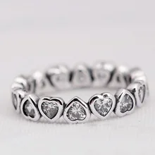 Оригинальные кольца Forever More Love Heart с кристаллами для женщин, 925 пробы Серебряное кольцо, подарок на свадьбу, Европейское ювелирное изделие
