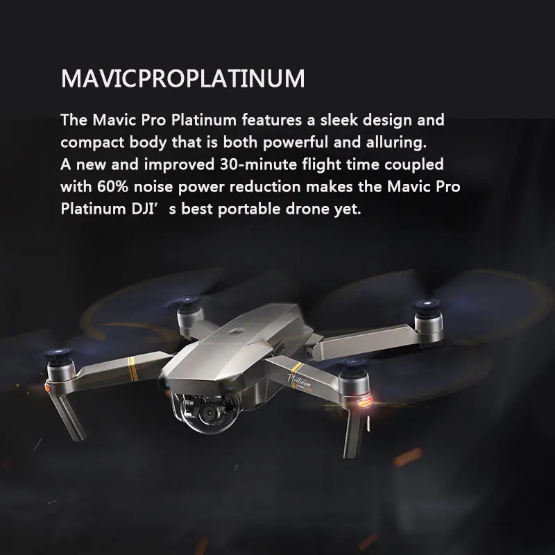 DJI Mavic Pro Platinum combo с повышенной выносливостью и более тихим полетом, Mavic Pro Platinum-лучший портативный Дрон DJI