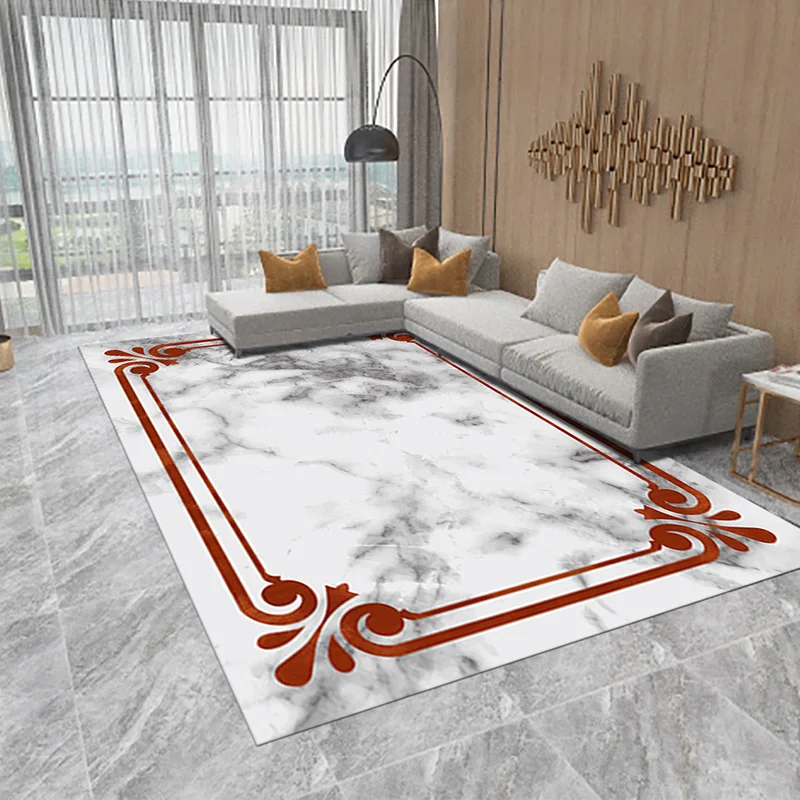

Chinese Style Marble Carpet Living Room Simple Modern Carpet for Bedroom Large Area Rug Coffee Table Sofa Rectangular Mat