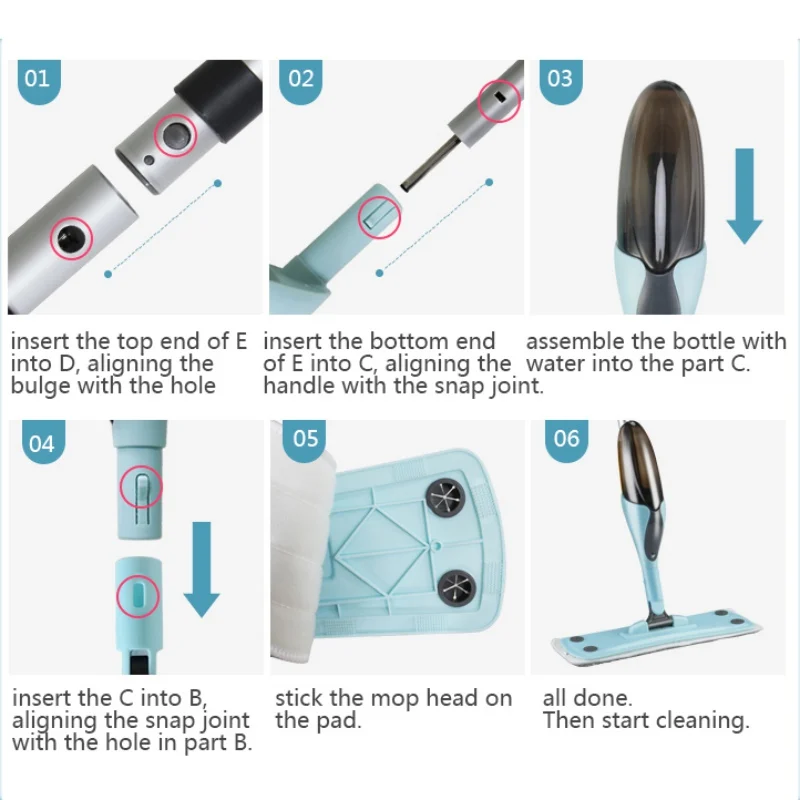 Швабра с водяным распылителем, плоская Швабра для уборки пола, для дома, офиса