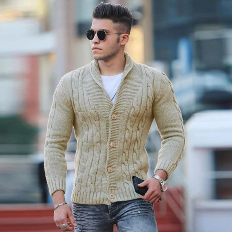 Cardigan maglioni con scollo a v abbottonato moda uomo per giacche maglione  Vintage autunno uomo 2021 cappotti lavorati a maglia solidi Casual caldi  invernali|Cardigan| - AliExpress