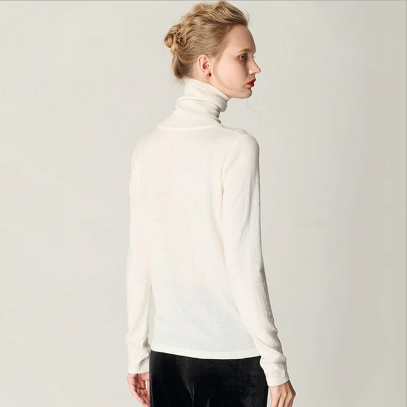 New style autumn winter sweater woman pure color soft comfortable pile collar bottom shirt self-cultivation knit sweater