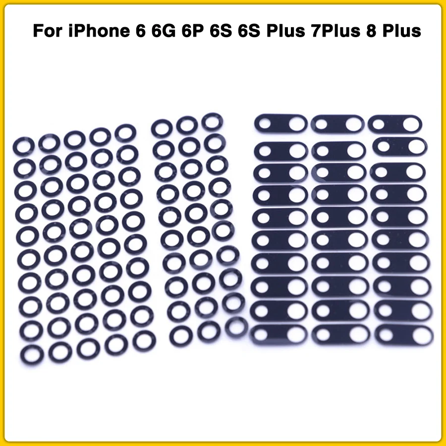 100 шт задняя крышка для объектива камеры для iPhone 6 6G 6P 6S 6S Plus 7Plus 8 Plus задняя крышка для объектива камеры с наклейкой без рамки