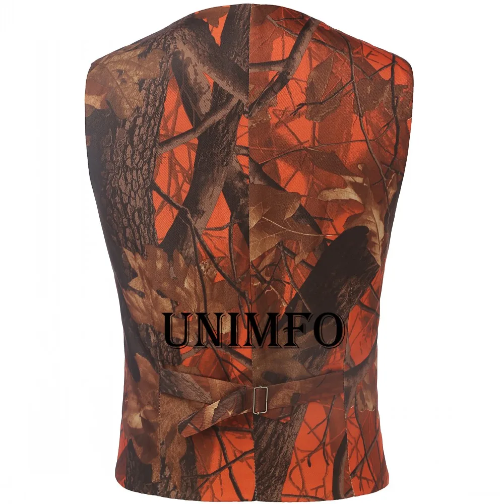 Camo Groom Vests Rustic Wedding Party for Men Attire Groomsmen Camouflage Slim Fit Vest Prom Waistcoat Hunter