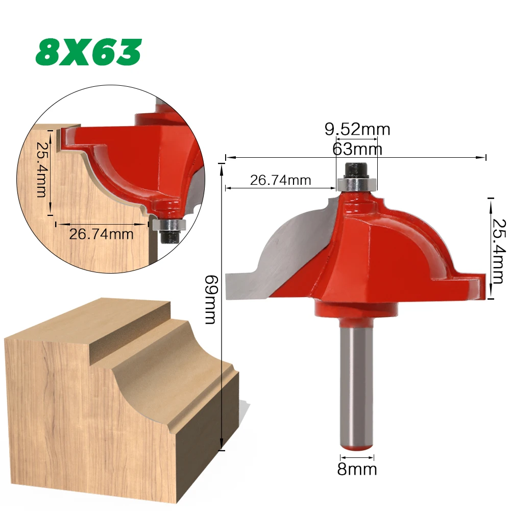 1 шт. 8 мм хвостовик древесины маршрутизатор бит прямой Концевая фреза триммер очистка заподлицо отделка угловая круглая бухта коробка биты инструменты фреза